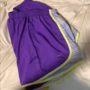 Purple Nike dri-fit shorts